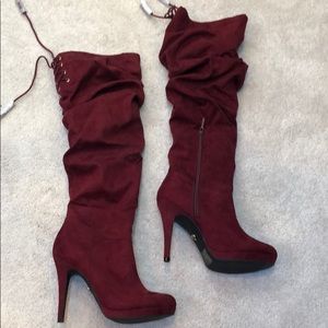 Thalia Sodi Maroon slouch boots